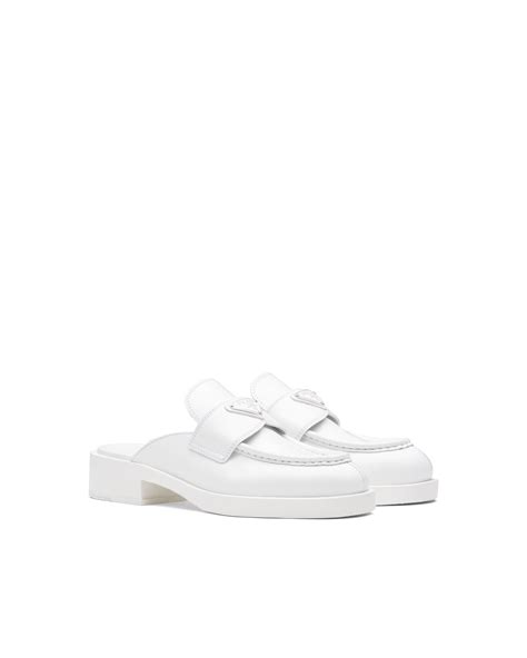 prada mule white|prada mules for sale.